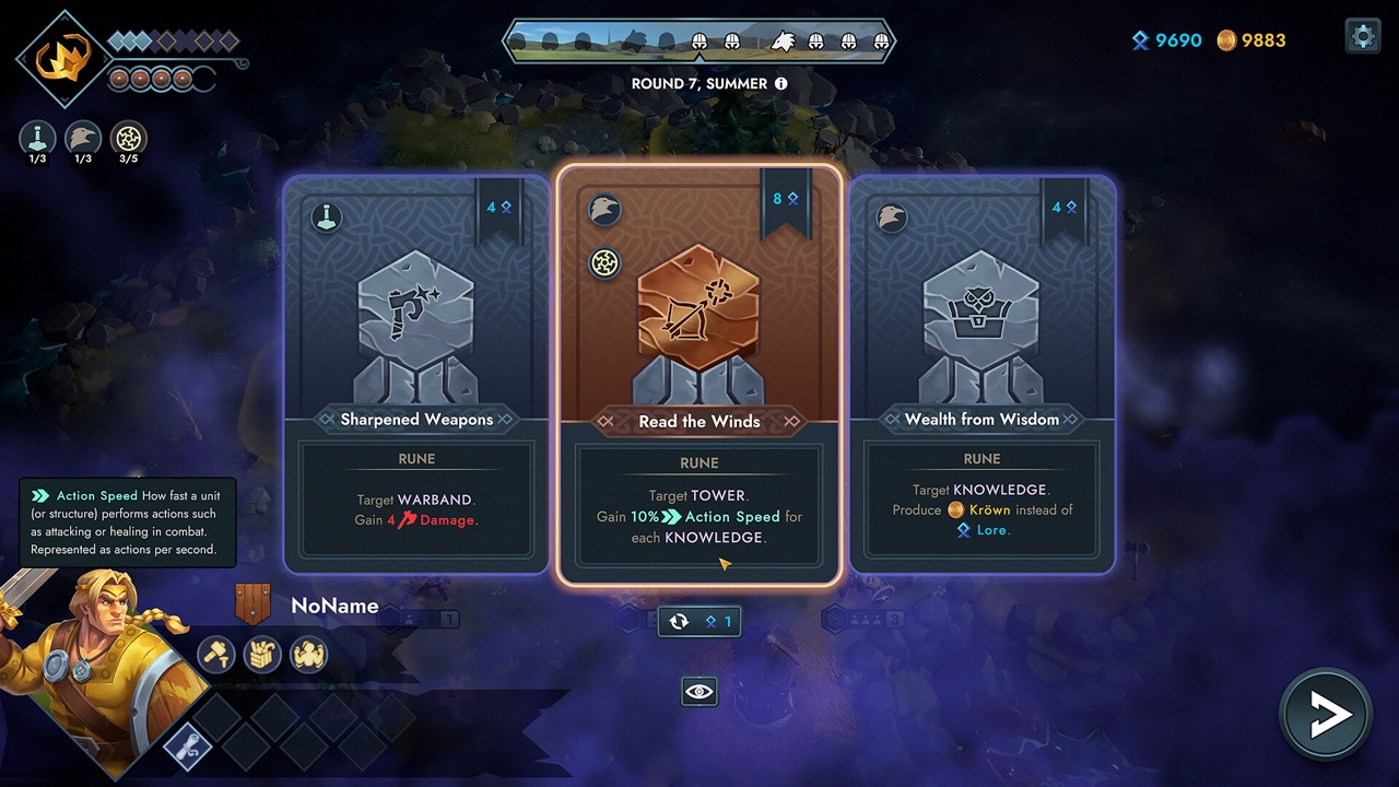 Northgard Battlegrounds — a Viking settlement on the battlegrounds map.